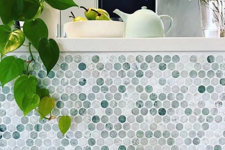 Create depth with our glass penny tile (5)