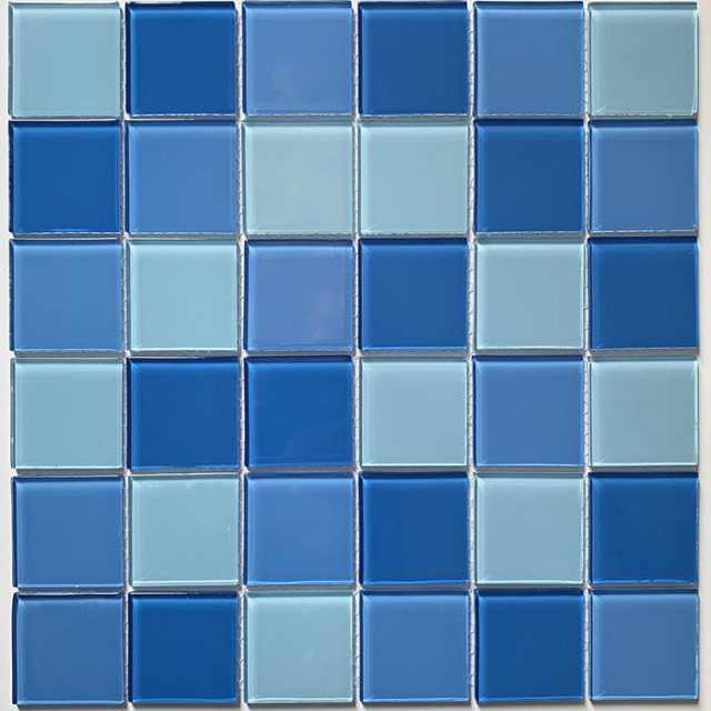 Glass pool tiles in various colors and patterns (4)