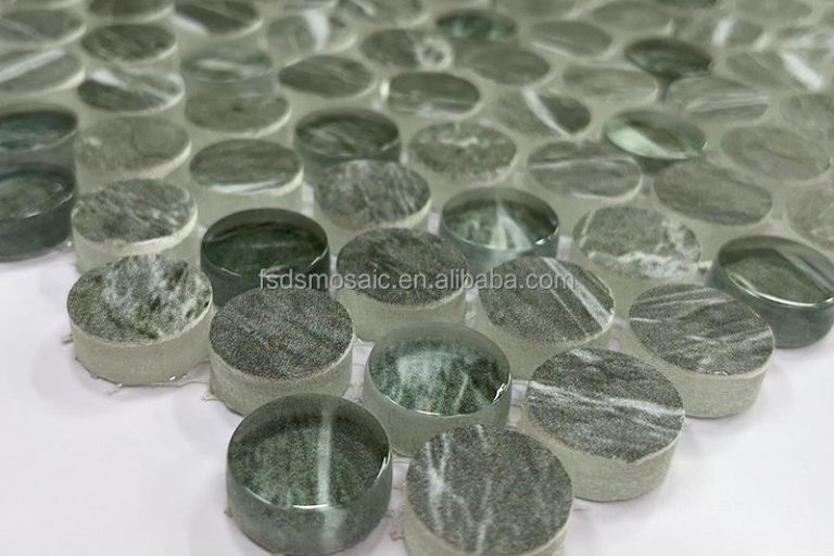 Sleek glass penny tile for urban apartments (1)